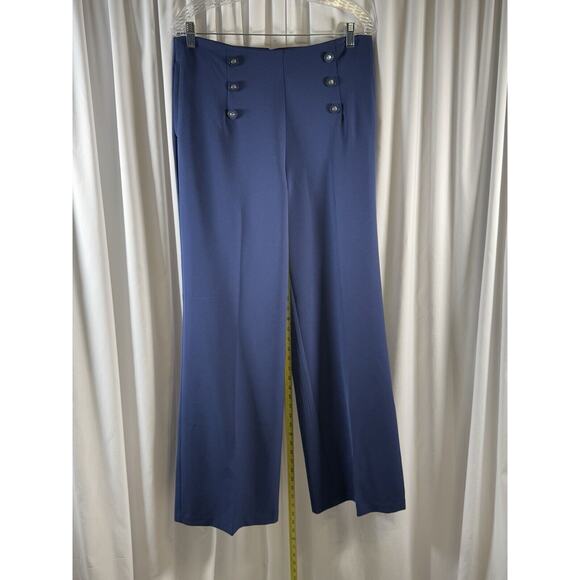 eva mendes Wide Leg Sailor Trousers Blue 8 Academia career 74-22 - Picture 9 of 16